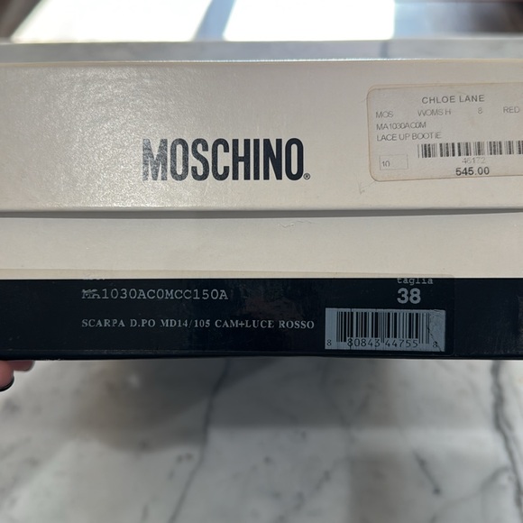 Authentic Moschino Red Suede Lace Up Bootie - Picture 11 of 12